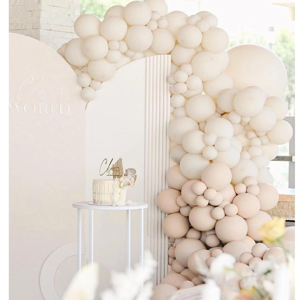 GaesQae 154pcs Ivory White Balloons Garland Kit — 5/10/12/18 in for Weddings & Parties