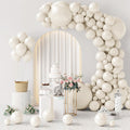 GaesQae 154pcs Ivory White Balloons Garland Kit — 5/10/12/18 in for Weddings & Parties