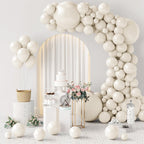 GaesQae 154pcs Ivory White Balloons Garland Kit — 5/10/12/18 in for Weddings & Parties