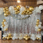 GaesQae 137pcs Metallic Gold Balloons Kit – 18/12/10/5 Inch Latex Balloons for Birthday & Wedding Decor
