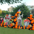 GaesQae 154pcs Orange Balloons Kit for Balloon Arch - 5/10/12/18in, Halloween Party Decor