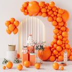 GaesQae 154pcs Orange Balloons Kit for Balloon Arch - 5/10/12/18in, Halloween Party Decor