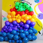 GaesQae 164pcs Rainbow Balloons Kit for Balloon Arch - 7 Colors (5in & 12in)