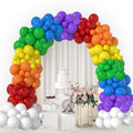 GaesQae 164pcs Rainbow Balloons Kit for Balloon Arch - 7 Colors (5in & 12in)