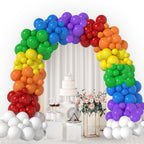 GaesQae 164pcs Rainbow Balloons Kit for Balloon Arch - 7 Colors (5in & 12in)