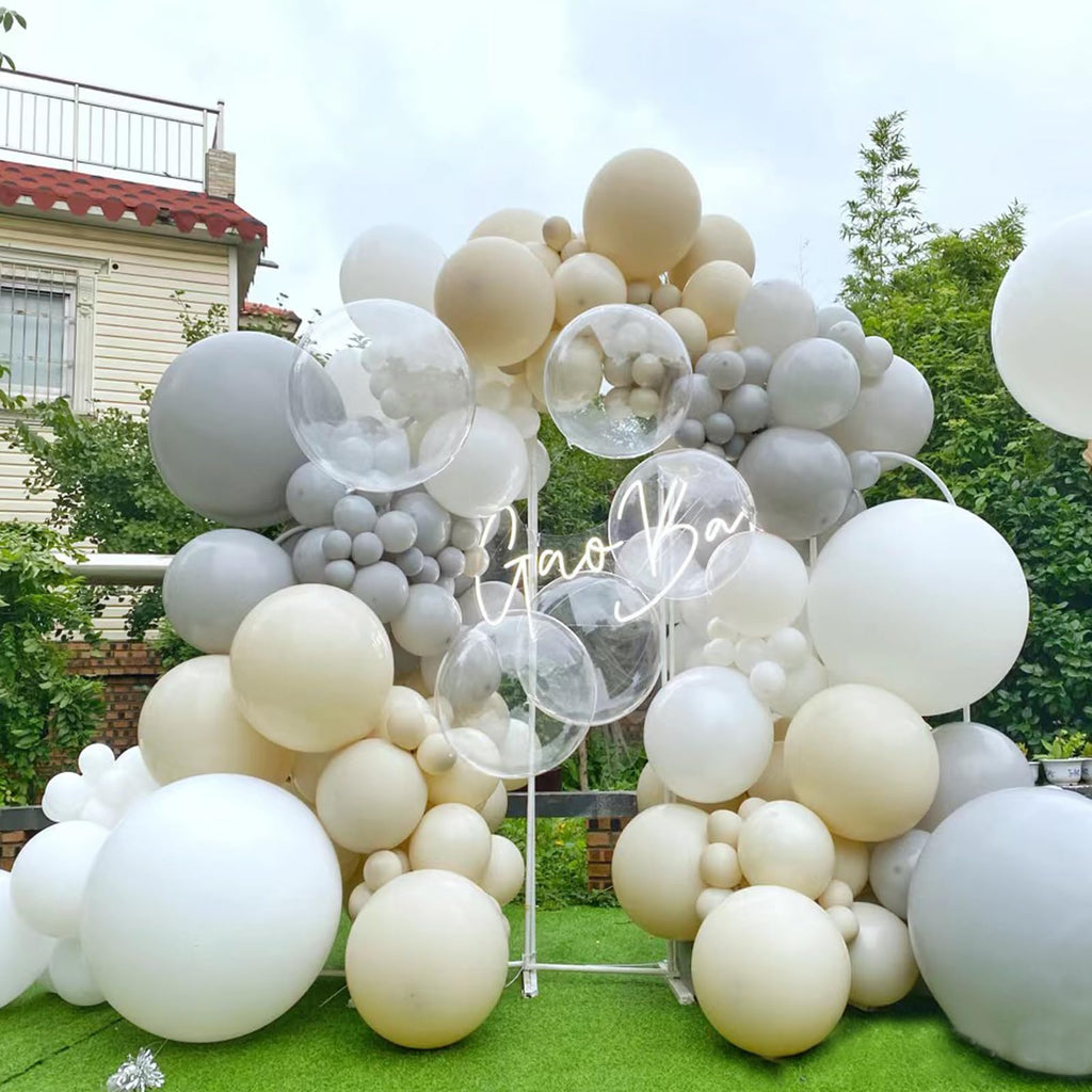 GaesQae 154pcs Ivory White Balloons Garland Kit — 5/10/12/18 in for Weddings & Parties