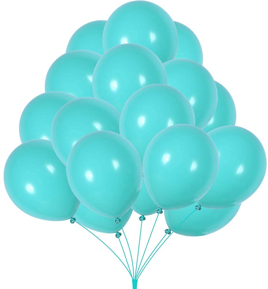 GaesQae Teal Balloons 12 Inch – 100 Pack Turquoise Party Decorations