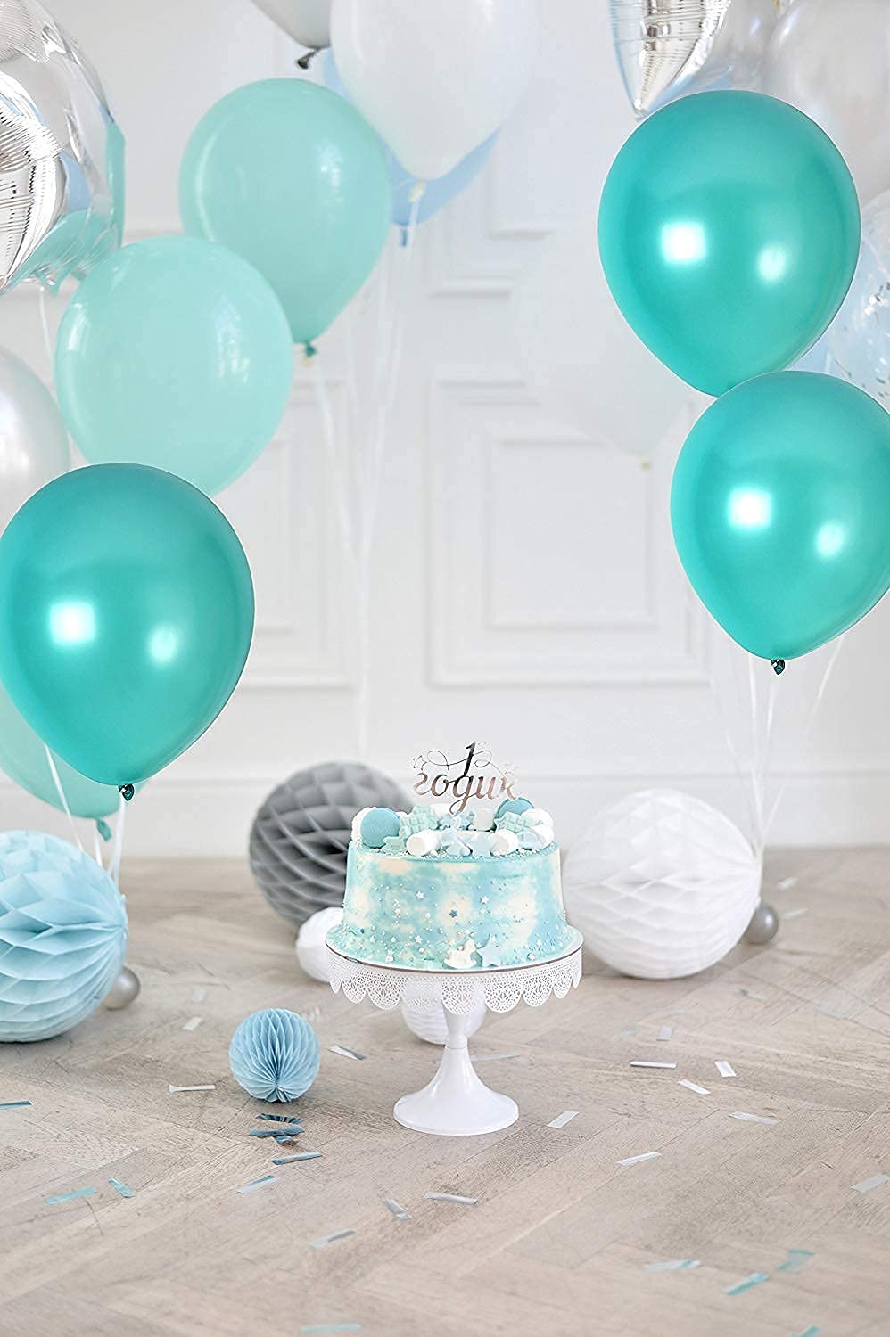 GaesQae Teal Balloons 12 Inch – 100 Pack Turquoise Party Decorations