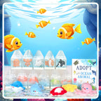 Gaiaring 38 Pcs Adopt-A-Sea Animal Party Favors – Mini Plush Sea Animals, Boxes, Adoption Cards & Signboard