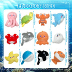 Gaiaring 38 Pcs Adopt-A-Sea Animal Party Favors – Mini Plush Sea Animals, Boxes, Adoption Cards & Signboard
