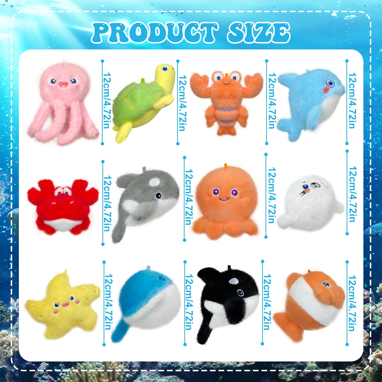Gaiaring 38 Pcs Adopt-A-Sea Animal Party Favors – Mini Plush Sea Animals, Boxes, Adoption Cards & Signboard