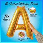 Gala Supplies 52Pcs Gold Letter Balloons – 16-Inch Foil Alphabet Set for Custom Names, Banners & Occasions