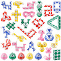 Ganowo 30-Pack Fidget Snake Cube Twist Puzzles – Random Colors, Party Favors & Stocking Stuffers