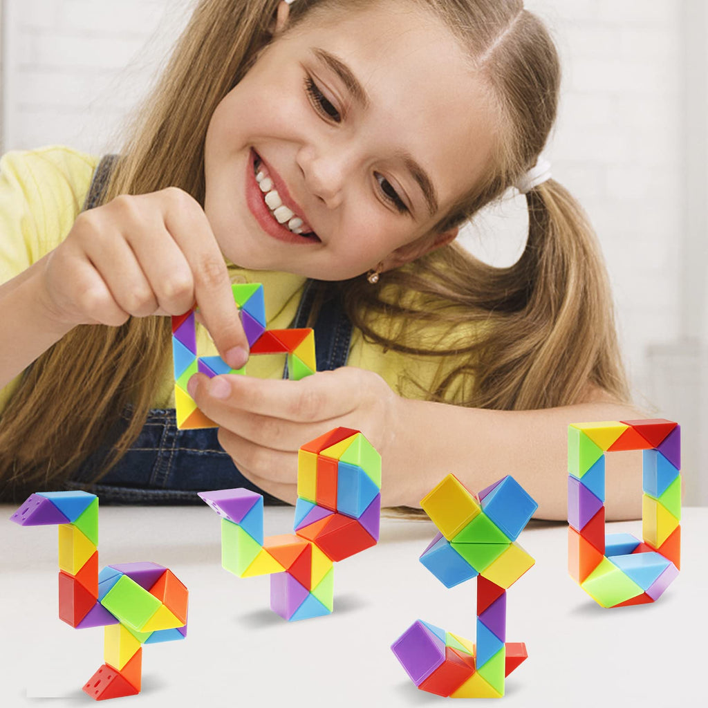 Ganowo 30-Pack Medium Snake Cube Fidget Toys – Party Favors, Classroom & Travel