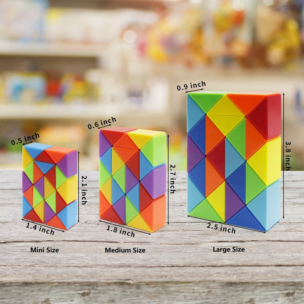 Ganowo 30-Pack Medium Snake Cube Fidget Toys – Party Favors, Classroom & Travel