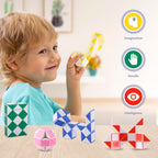 Ganowo 30-Pack Fidget Snake Cube Twist Puzzles – Random Colors, Party Favors & Stocking Stuffers