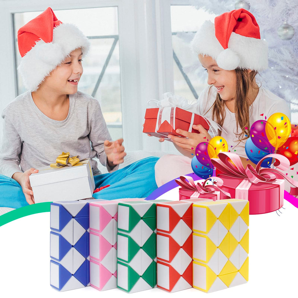 Ganowo 30-Pack Fidget Snake Cube Twist Puzzles – Random Colors, Party Favors & Stocking Stuffers