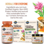 Garden of Life Organic Turmeric Extra Strength 100mg Curcumin – 120 Tablets