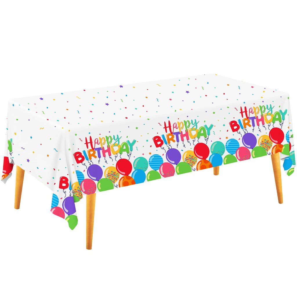 Gatherfun Birthday Disposable Tablecloth – 54x108 in, 3-Pack for Kid’s Party