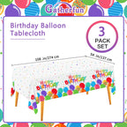 Gatherfun Birthday Disposable Tablecloth – 54x108 in, 3-Pack for Kid’s Party