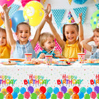 Gatherfun Birthday Disposable Tablecloth – 54x108 in, 3-Pack for Kid’s Party