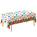 Gatherfun Building Block Tablecloth – 3-Pack, 54 x 108 in, Plastic Block-Themed Party Cover