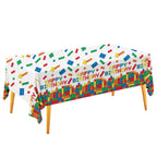 Gatherfun Building Block Tablecloth – 3-Pack, 54 x 108 in, Plastic Block-Themed Party Cover