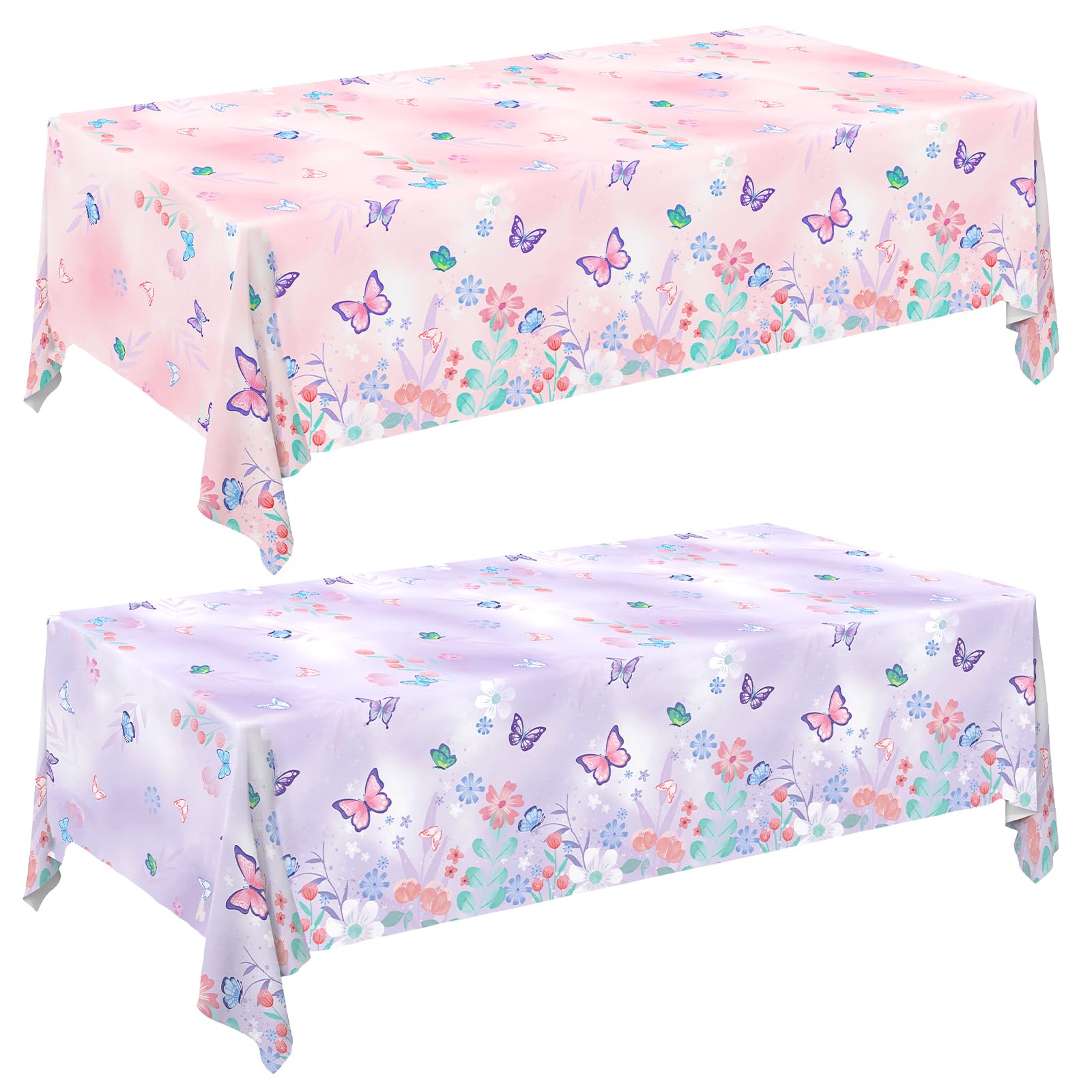 Gatherfun Butterfly Birthday Party Supplies — 2 Disposable Tablecloths, 54" x 108"
