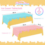 Gatherfun Ice Cream Party Supplies — 2-Pack Tablecloths (54 x 108 in)