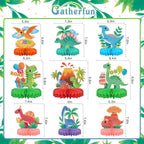 Gatherfun Dinosaur Birthday Party Kit – Honeycomb Centerpiece & Dino Table Decorations