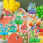 Gatherfun Dinosaur Birthday Party Kit – Honeycomb Centerpiece & Dino Table Decorations