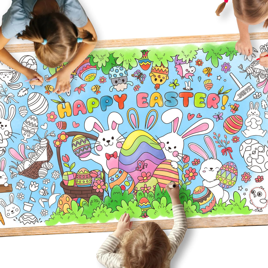 Gatherfun Easter Party Activity Poster — 31.5 x 72 in | Coloring Banner & Table Cover