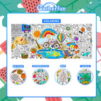 Gatherfun Giant Coloring Poster for Classroom – 31.5x72 Table Cover & Summer Banner