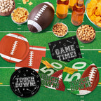 Gatherfun Football Party Decorations Kit for 24 | Plates, Cups, Napkins, Banner & Tablecloth