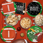 Gatherfun Football Party Decorations Kit for 24 | Plates, Cups, Napkins, Banner & Tablecloth