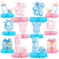 Gatherfun Gender Reveal Decoration Set — Honeycomb Centerpieces for Boy or Girl Baby Showers
