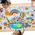Gatherfun Giant Coloring Poster for Classroom – 31.5x72 Table Cover & Summer Banner