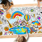 Gatherfun Giant Coloring Poster for Classroom – 31.5x72 Table Cover & Summer Banner