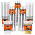 Gatherfun Class of 2026 Graduation Cups - 100 Pack, 16oz Orange Plastic Cups for Festive Party Service