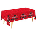 Gatherfun Graduation Table Cover - Class Red, 54 by 108 Inches, 3-Pack Disposable Tablecloths