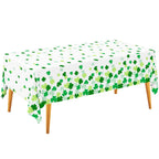 Gatherfun St. Patrick's Day Shamrock Tablecloths - 54x108 in Disposable Table Covers (3-Pack)