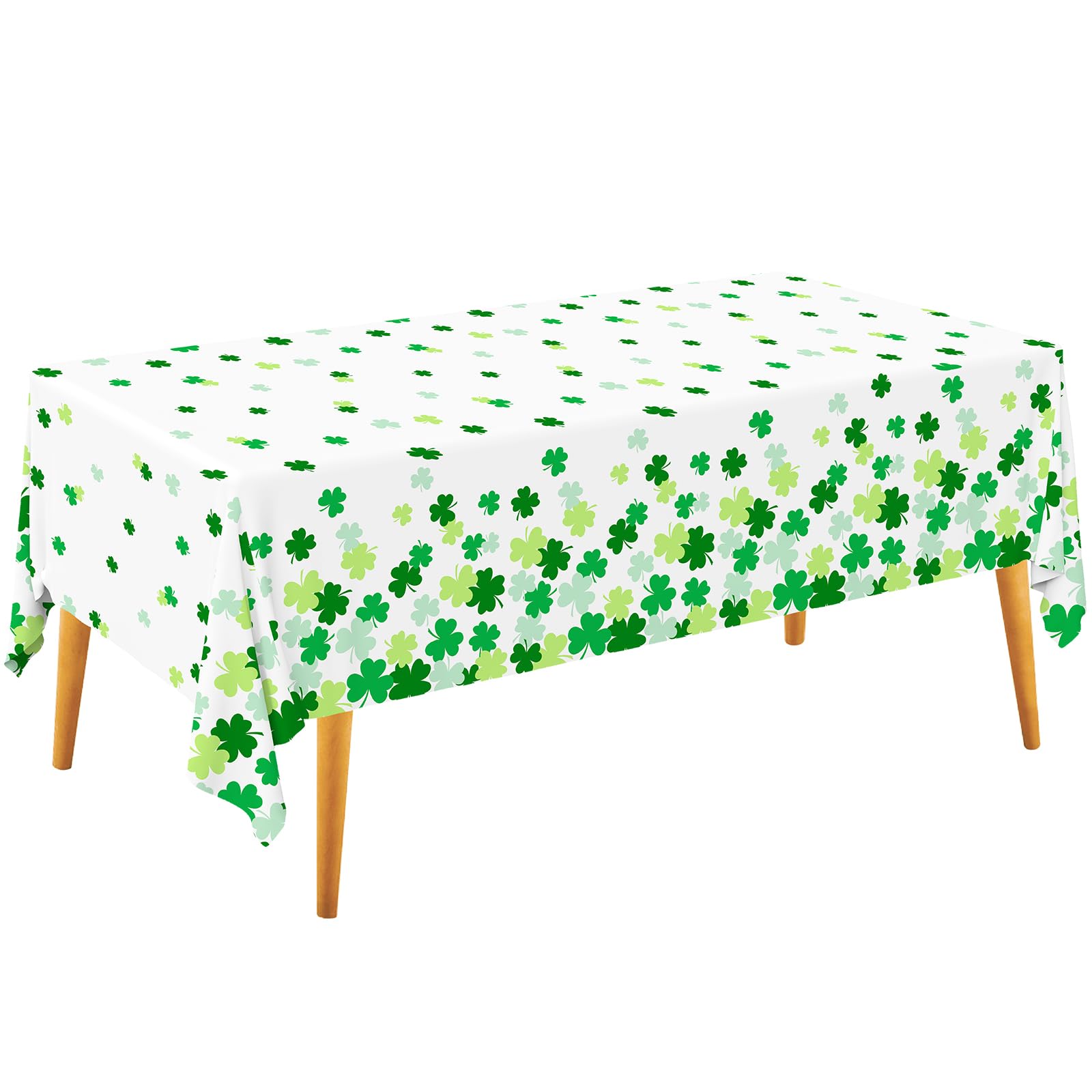 Gatherfun St. Patrick's Day Shamrock Tablecloths - 54x108 in Disposable Table Covers (3-Pack)