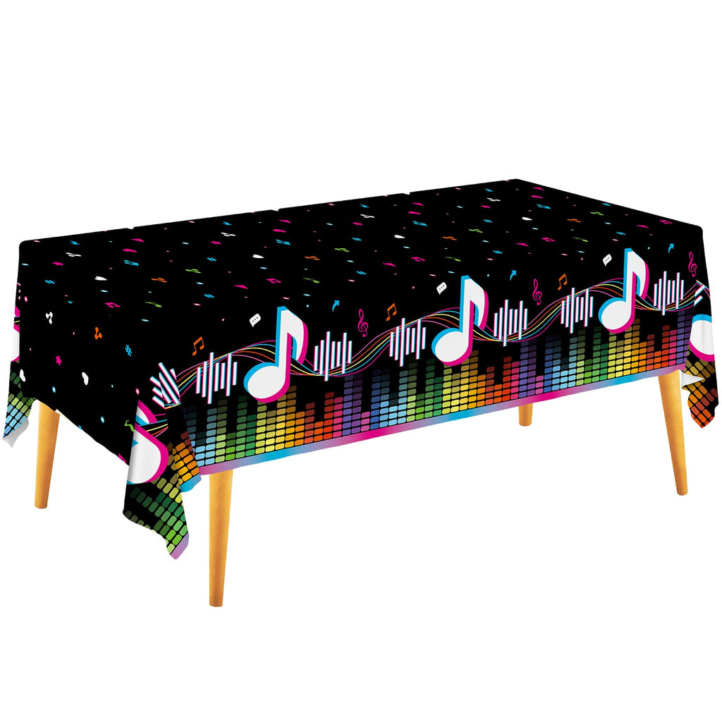 Gatherfun Music Party Disposable Tablecloth – 3-Pack, 54" x 108" | Music Theme Birthday Table Cover