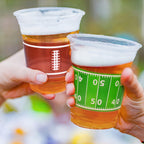 Gatherfun 100-pcs 16oz Football Plastic Cups | Tailgate Party Supplies
