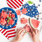 Gatherfun American Flag Patriotic Party Supplies – 50pc Disposable Dinner Plates, Dessert Plates, Napkins & Cocktail Napkins