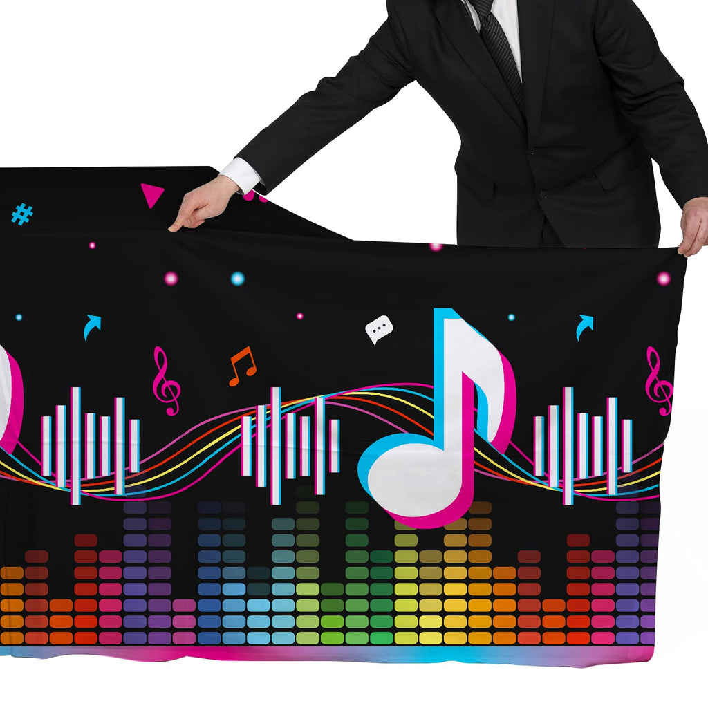 Gatherfun Music Party Disposable Tablecloth – 3-Pack, 54" x 108" | Music Theme Birthday Table Cover