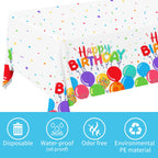 Gatherfun Birthday Disposable Tablecloth – 54x108 in, 3-Pack for Kid’s Party