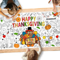 Gatherfun Family Fun Thanksgiving Activity Poster – 31.5 x 72 in Turkey-Themed Coloring Banner & Table Cover