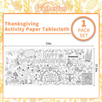 Gatherfun Family Fun Thanksgiving Activity Poster – 31.5 x 72 in Turkey-Themed Coloring Banner & Table Cover
