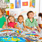 Gatherfun Giant Coloring Poster for Classroom – 31.5x72 Table Cover & Summer Banner